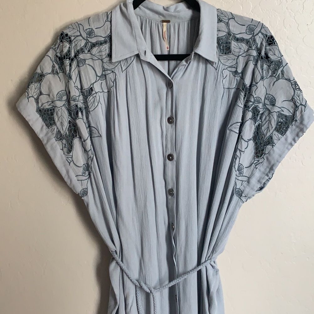 Free People Light Blue High Low Dress
